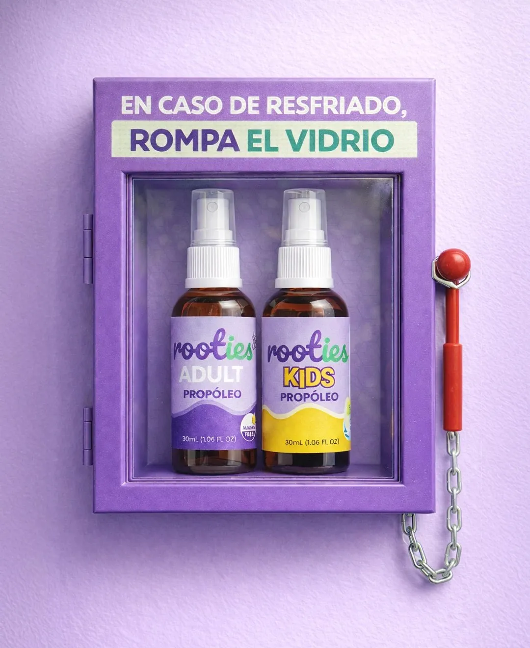 En caso de resfriado, rompa el vidrio