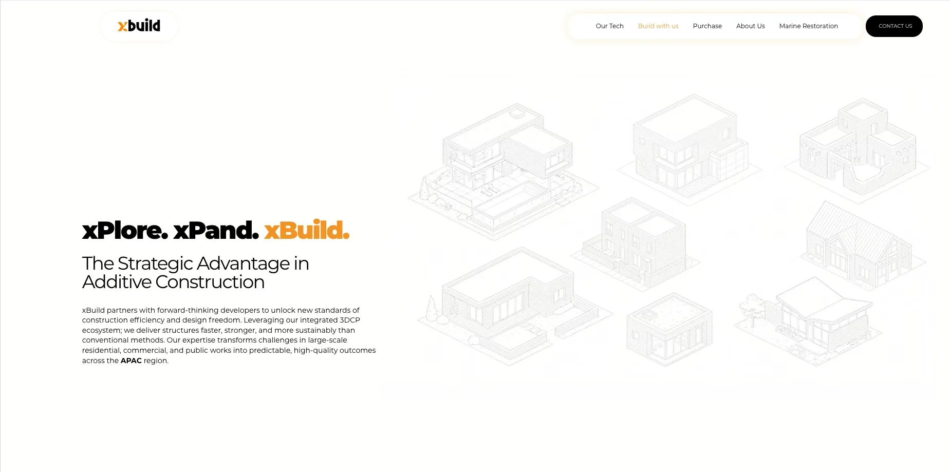 Sección Build with us del sitio de X-Build